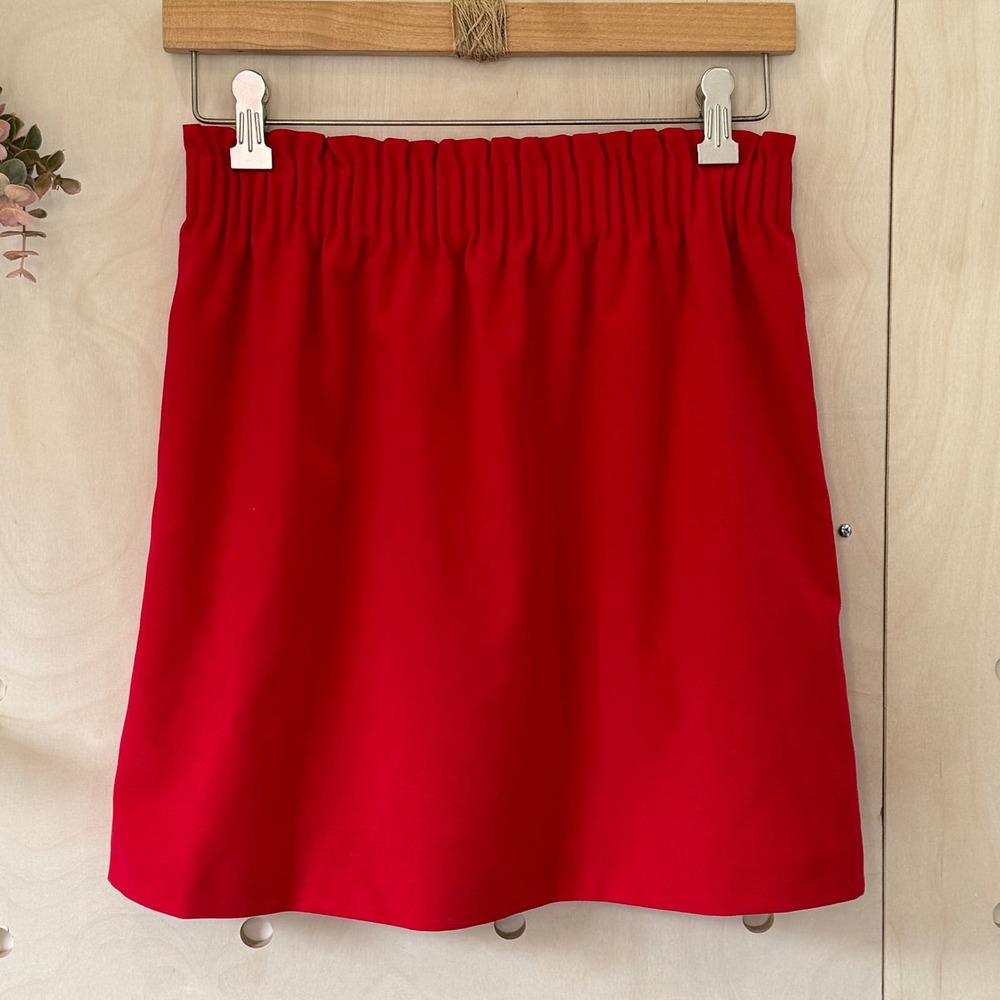 J. CREW Mercantile Sidewalk Skirt Size 2 Red Polyester Blend Crepe - Picture 5 of 9
